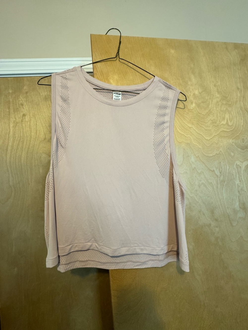 PINK Victoria's Secret Light Mauve Muscle Tank with Perforated Panels